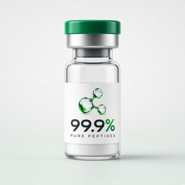 99.9% Pure Peptides vial (illustrative render)